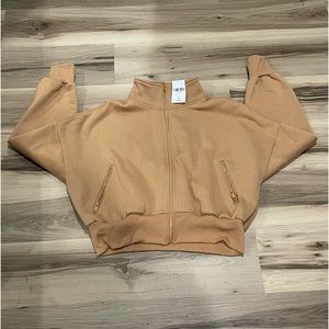 Forever 21 brown cropped zip up